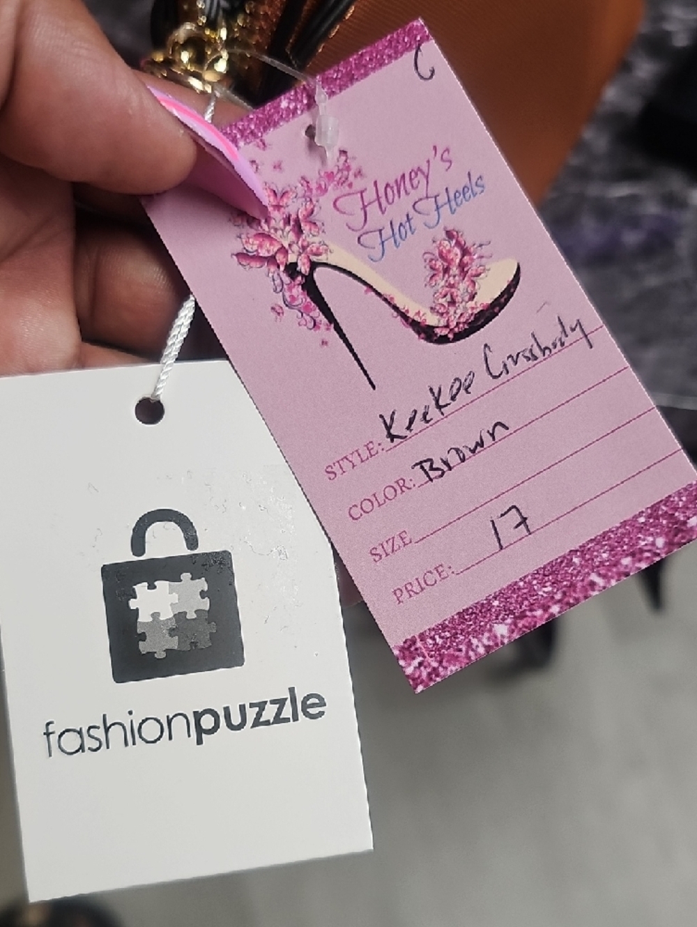 Orange Crossbody Bag - Classic Dome Satchel - Picture 2 of 2